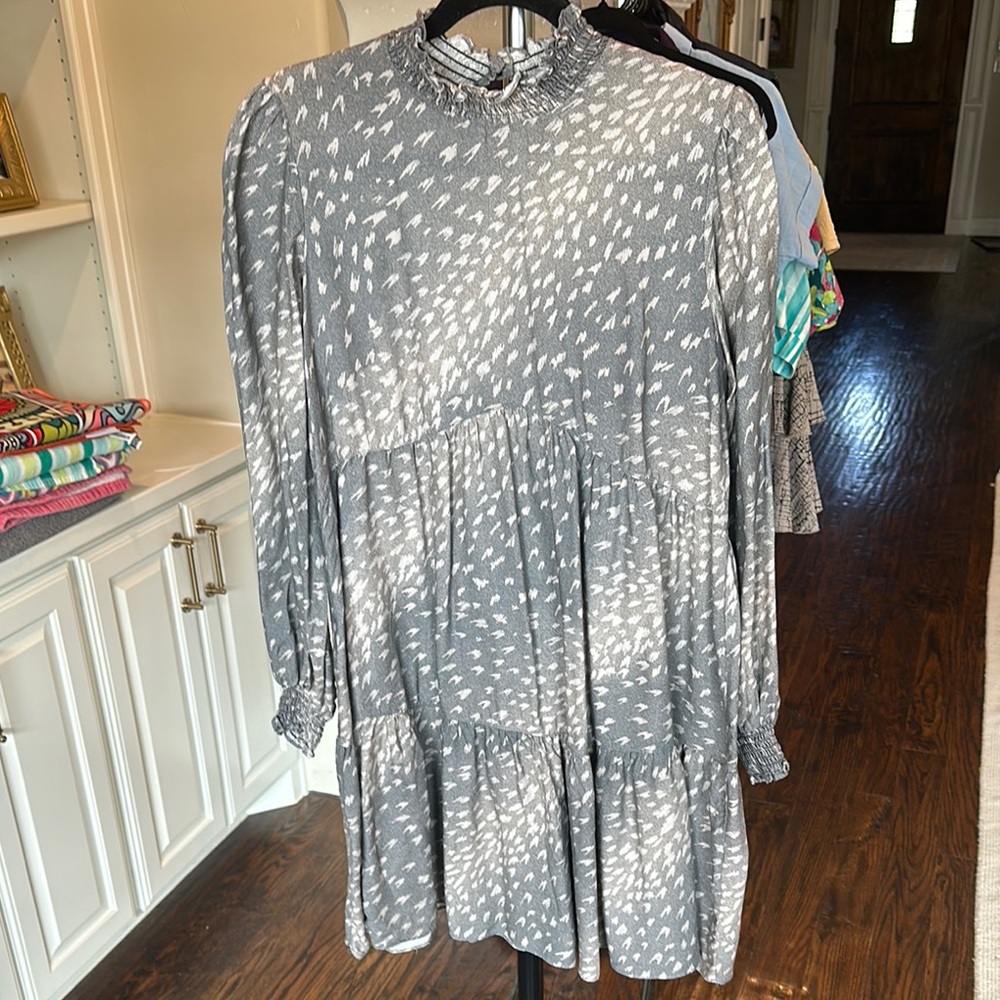 Double D Ranch Gray Long Sleeve Dress